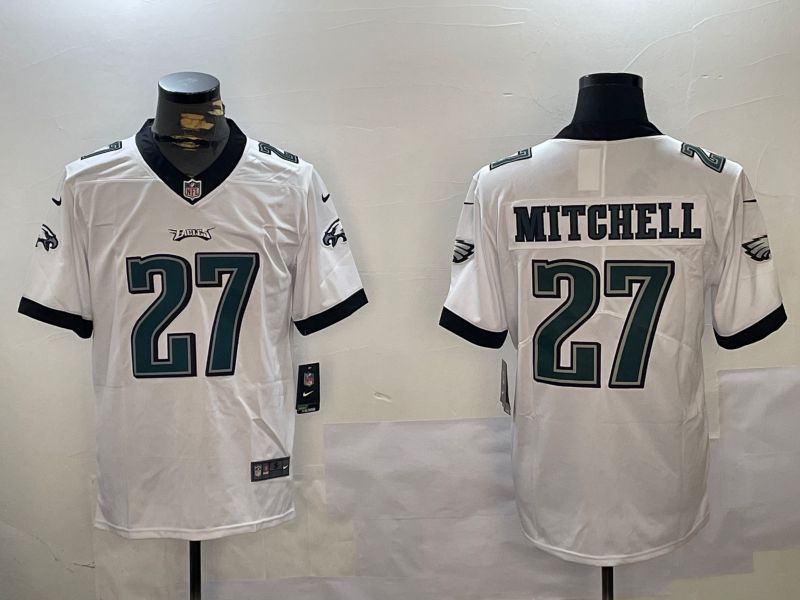 Men Philadelphia Eagles #27 Mitchell White 2024 Nike Vapor Limited NFL Jersey style 2